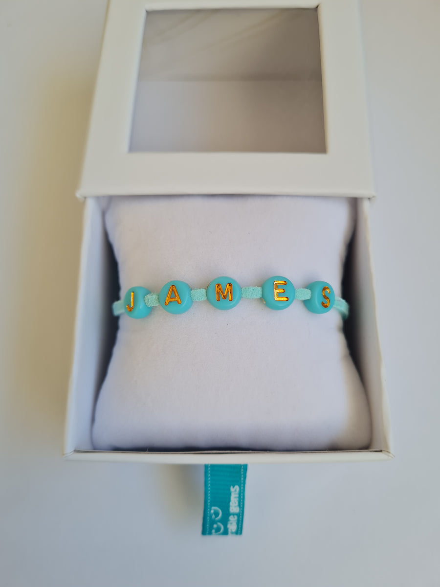 Personalised Faux Suede Children's Beaded Bracelet