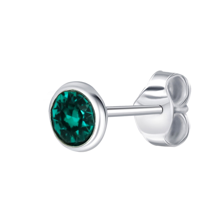 Adorable Gems May Emerald Birthstone Studs